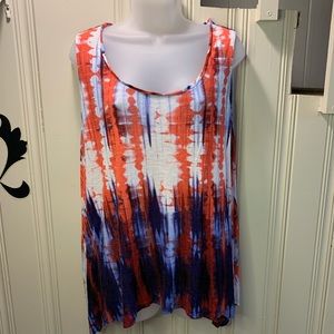 Artisan NY tie dye Americana hankerchief tank 2X